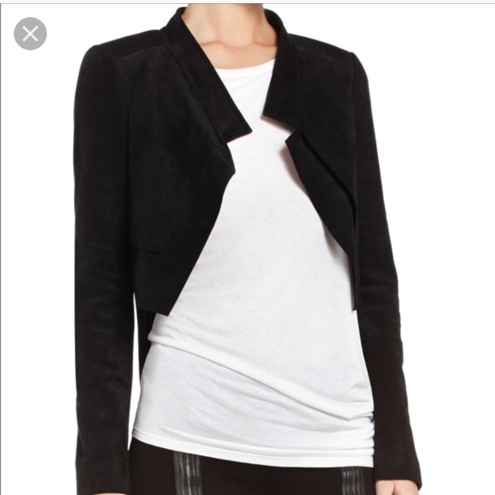 Cropped BCBG Suede Stretch Blazer